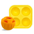 Dog Treat Ball and Tray Mold Set, 2-Piece Battery-Free Interactive Chew Toy Kit for Supervised Enrichment, Orange or Green Ball Options