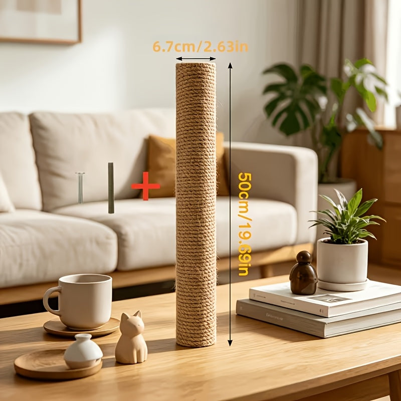 4-in-1 Cat Scratching Post with Ball Tracks, Hanging Toys and Feather Teaser for Indoor Cats, Small to Large and Replacement Column Options
