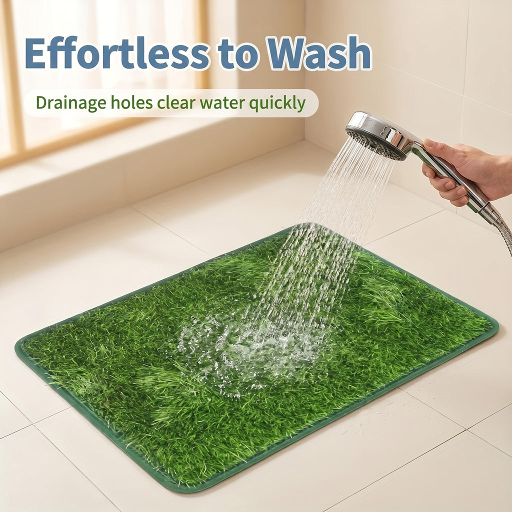 Artificial Grass Potty Training Mat for Dogs, Washable Reusable Turf Pad with Drainage and Non-Slip Base for Indoor and Outdoor Use