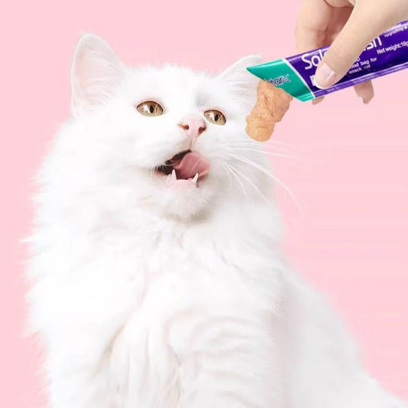 Lickable Cat Snacks 100 Count, Five Mixed Flavor Creamy Squeeze Treat Sticks for Adult Cats, Hand Feeding, Food Topping and Everyday Bonding