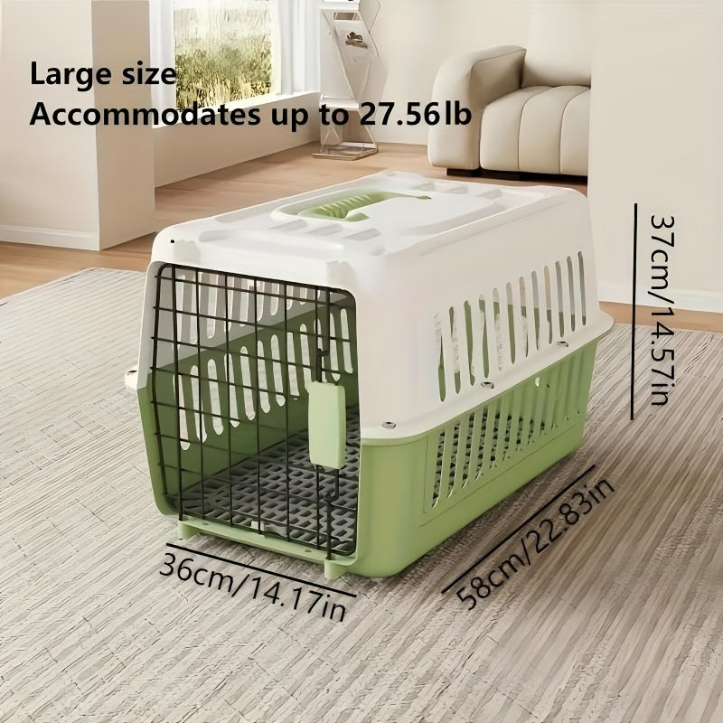 Pet Travel Crate for Cats and Small Dogs, Portable Ventilated Carrier Box with Easy Assembly, Green Pink or Blue and XL Options