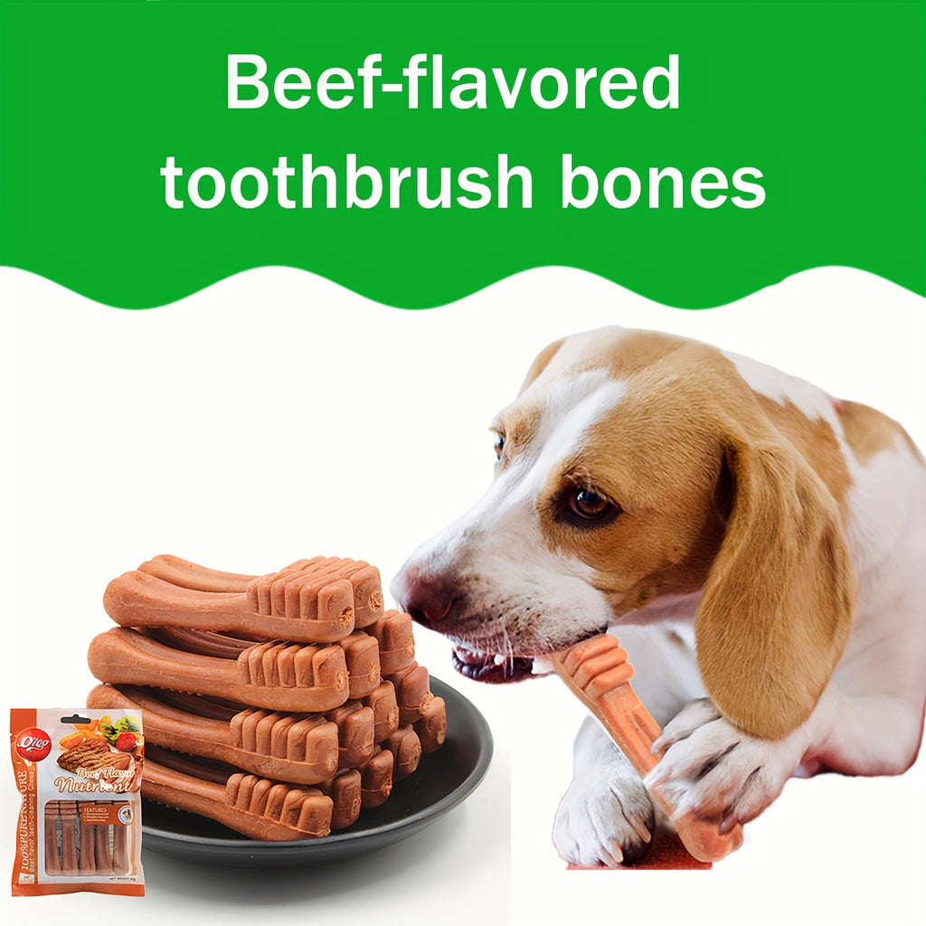 Dog Dental Chew Bone 90g, Beef Milk Mint Toothbrush Cleaning Bone Option for Supervised Chewing and Everyday At-Home Canine Oral Care Routines