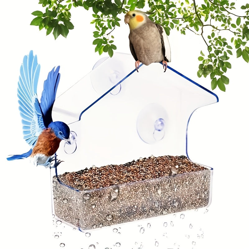 Acrylic Bird Cage Feeder, Transparent Wall-Mounted Pet Bird Food Holder for Visible Food Levels and Everyday Cage Feeding, Two Listed Style Options