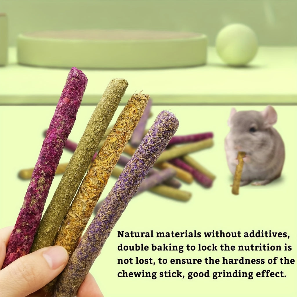 Timothy Hay Sticks 66 Pack for Rabbits and Hamsters, Small Animal Chew Treats in Two Containers with Assorted Textures for Supervised Enrichment