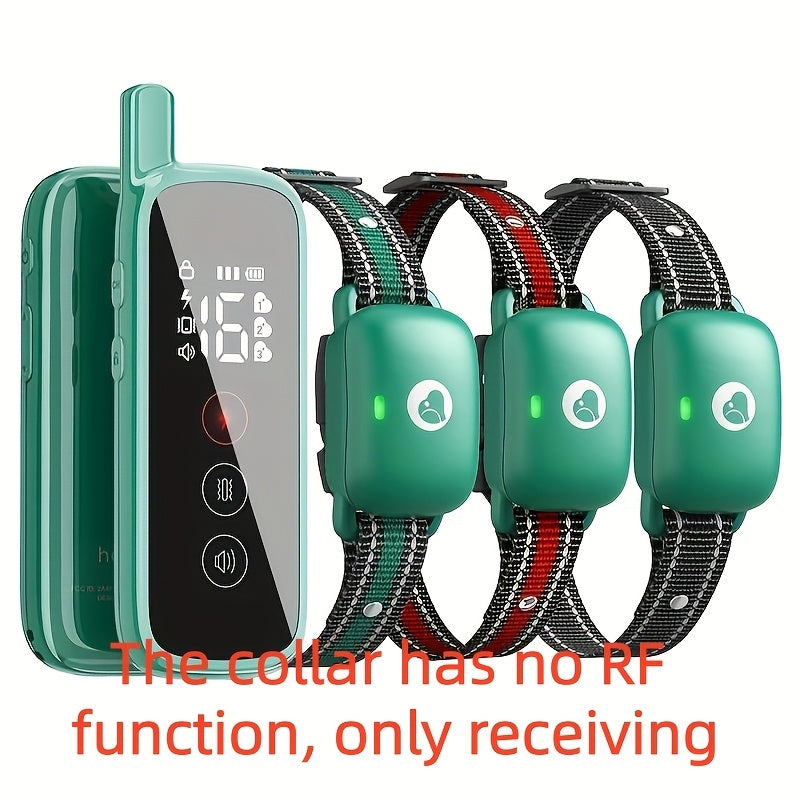 Multi-Dog Training Collar with Remote, Green Electronic Collar with 3 Training Modes and Icons for Medium and Large Dogs, 2 or 3 Dog Options