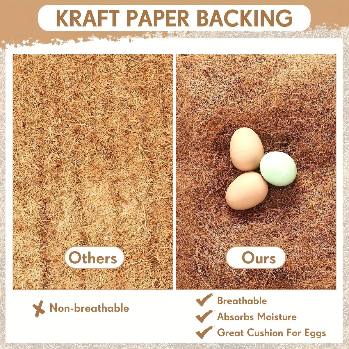 Chicken Nesting Box Pads 25 Pack, 12 x 12 Inch Brown Cut-to-Fit Hen Nest Liners for Backyard Poultry Coops and Everyday Nest Bedding Care
