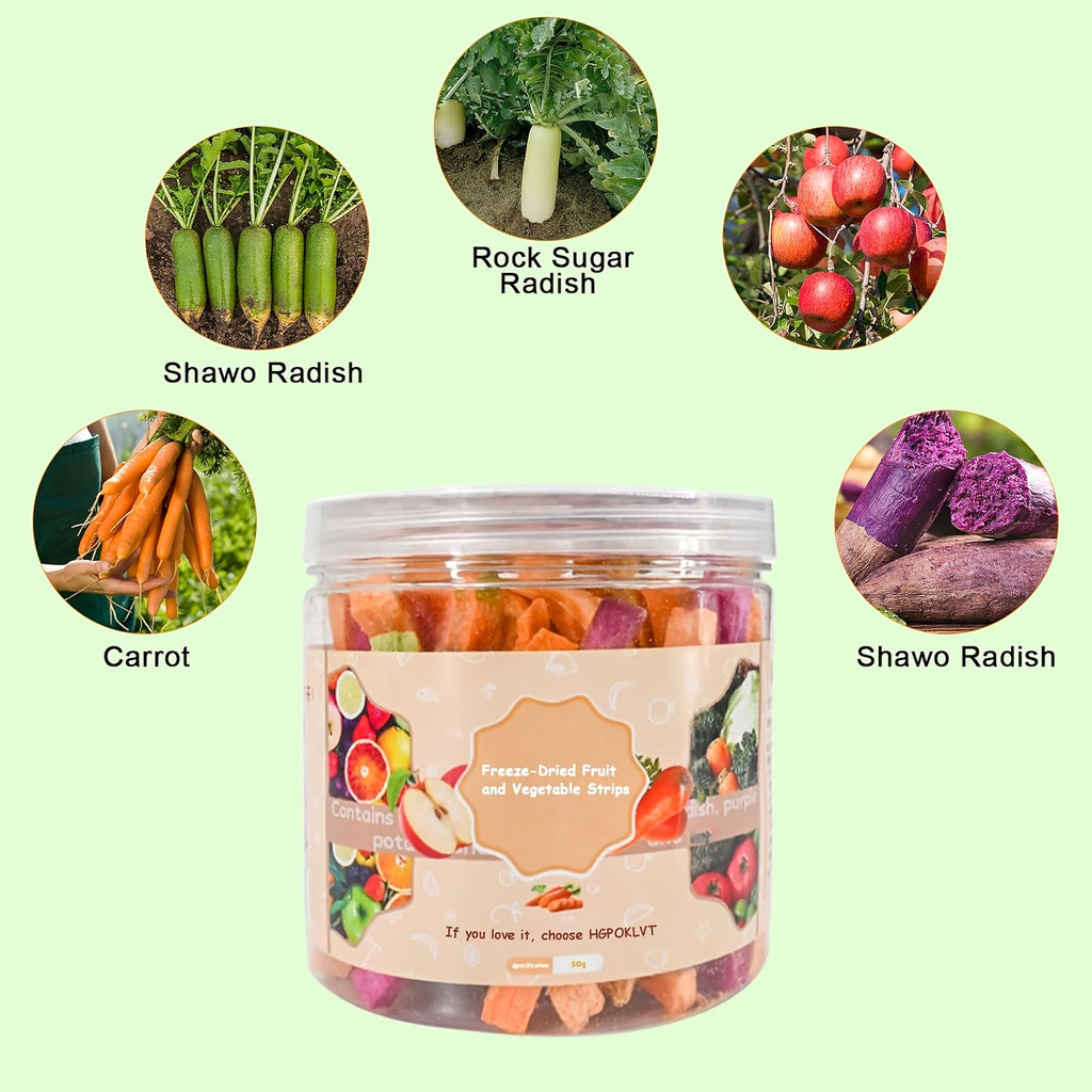 Freeze Dried Small Animal Treats with Vegetables and Fruits, Three Style Options for Pet Owners Planning Species-Appropriate Snack and Reward Routines