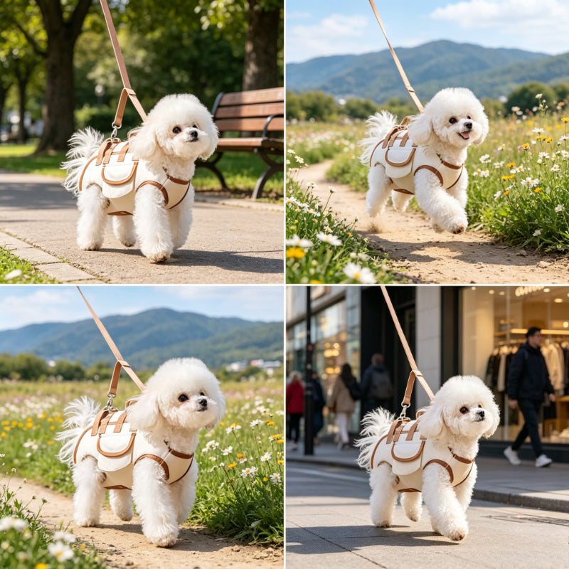 Pet Carrier Backpack 3 Piece Set with Towing Rope, Breathable Dog Backpack with Crossbody Bag and Portable Handbag, Small Dog Cat Travel Carrier for Outdoor Play, Hiking and Short Distance Trips