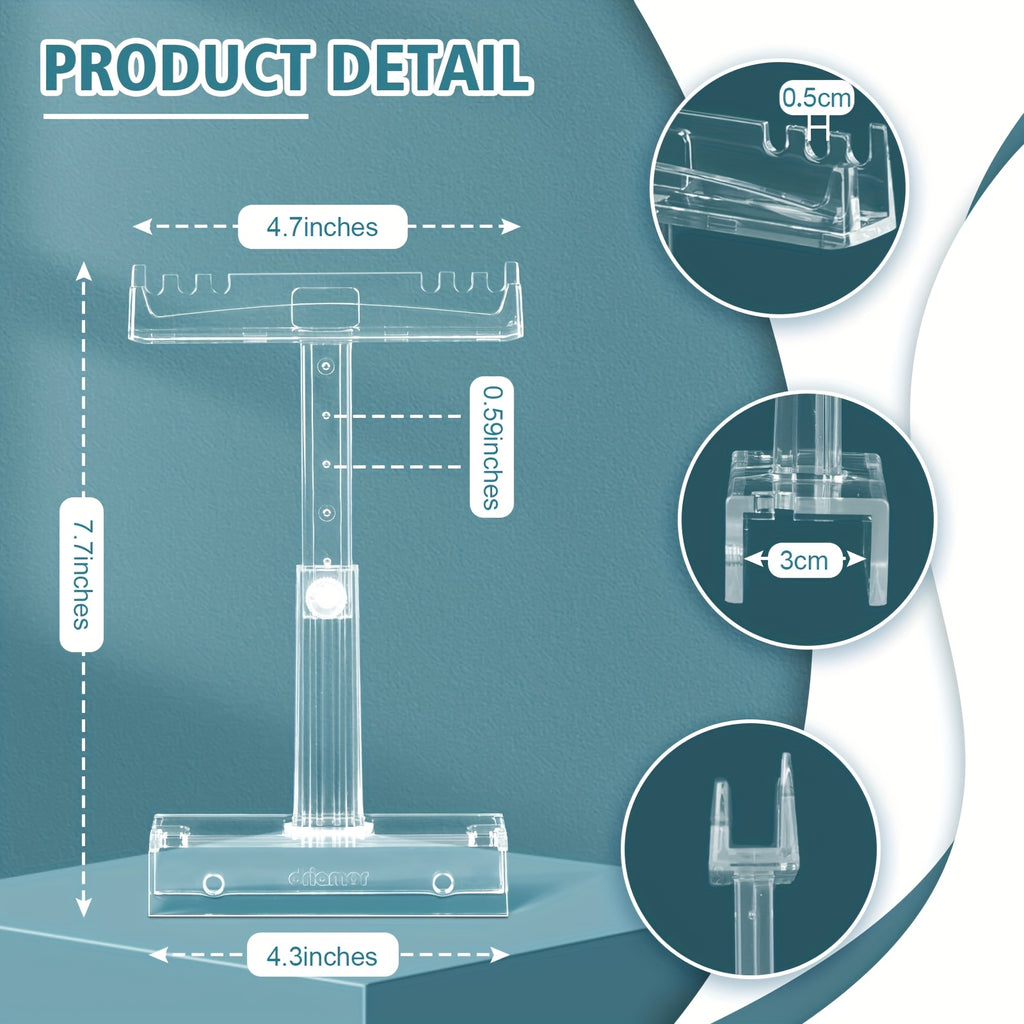 Aquarium Light Riser Kit, Adjustable Clear Acrylic Lamp Holder with Two Supports for 2.5-4.4 Inch Extension Brackets on Open Fish Tanks