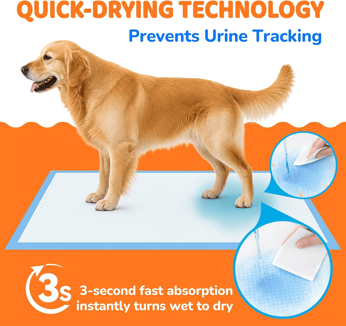 Disposable Dog Pee Pads 35 x 29 Inch, 126 Count XXXL Absorbent Puppy Training Pads with Leak-Proof Protection and Odor Control for Indoor Accidents