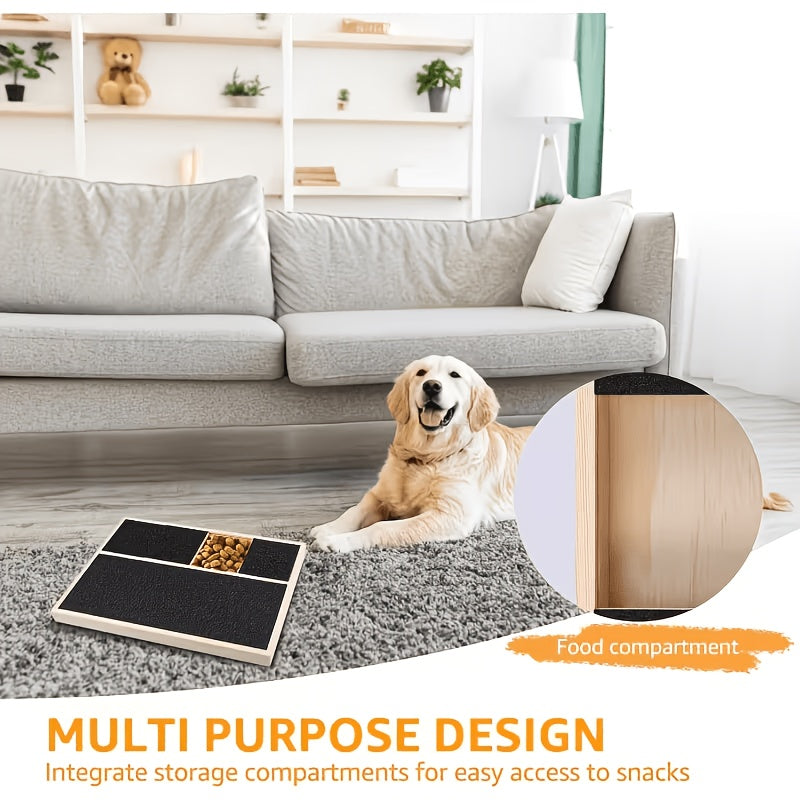 Dog Nail Scratch Board with Adjustable Bracket, Foldable Paw Filing Pad with 3 Angles from 45–65 Degrees and 2 Sandpaper Sheets for Home Grooming