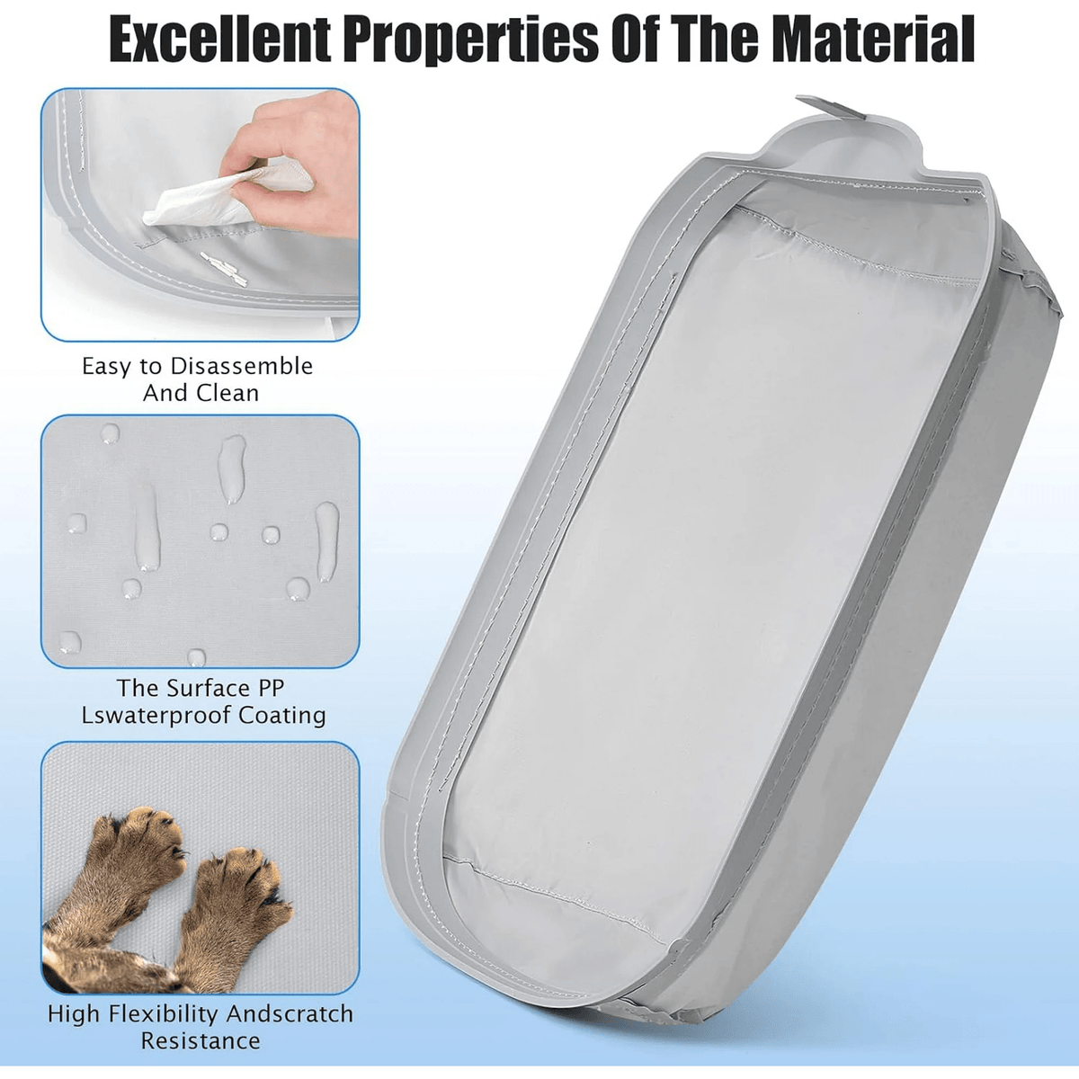Self-Cleaning Litter Box Replacement Pads 2 Pack, Waterproof Leak-Protection Inserts for Compatible Fully Enclosed Cat Toilets and Everyday Cleanup