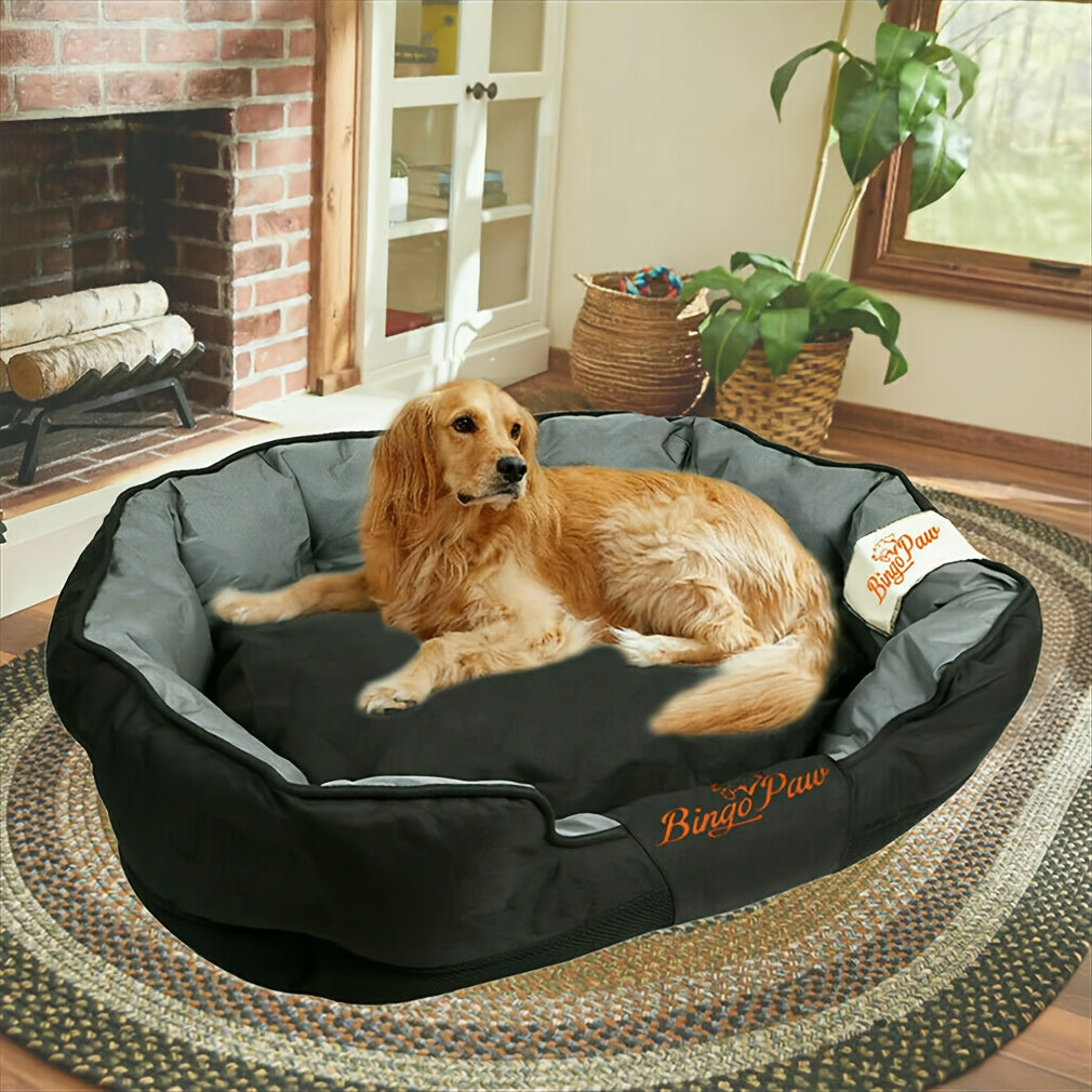 Bolster Dog Bed with Removable Washable Cover, 900D Oxford Cloth Pet Sofa with Thick PP Cotton Cushion and Non-Slip Base in Large, Extra Large and XXL