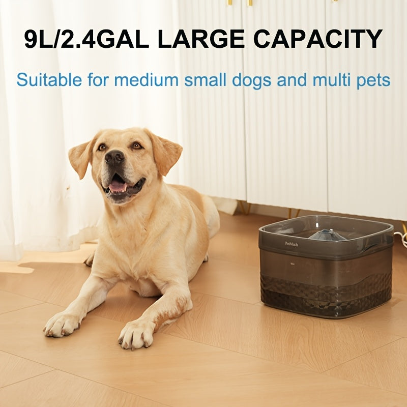 Dog Water Fountain WF340 9L for Large Dogs and Multi-Pet Homes, Quiet Pump Drinking Dispenser with Fountain Bundle and Replacement Filter Options
