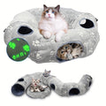 Cat Tunnel Toy Set with Tunnel Bed, Feather Toys, Balls and Fish Toys for Indoor Cats, Interactive Playtime and Cat Birthday Gifts