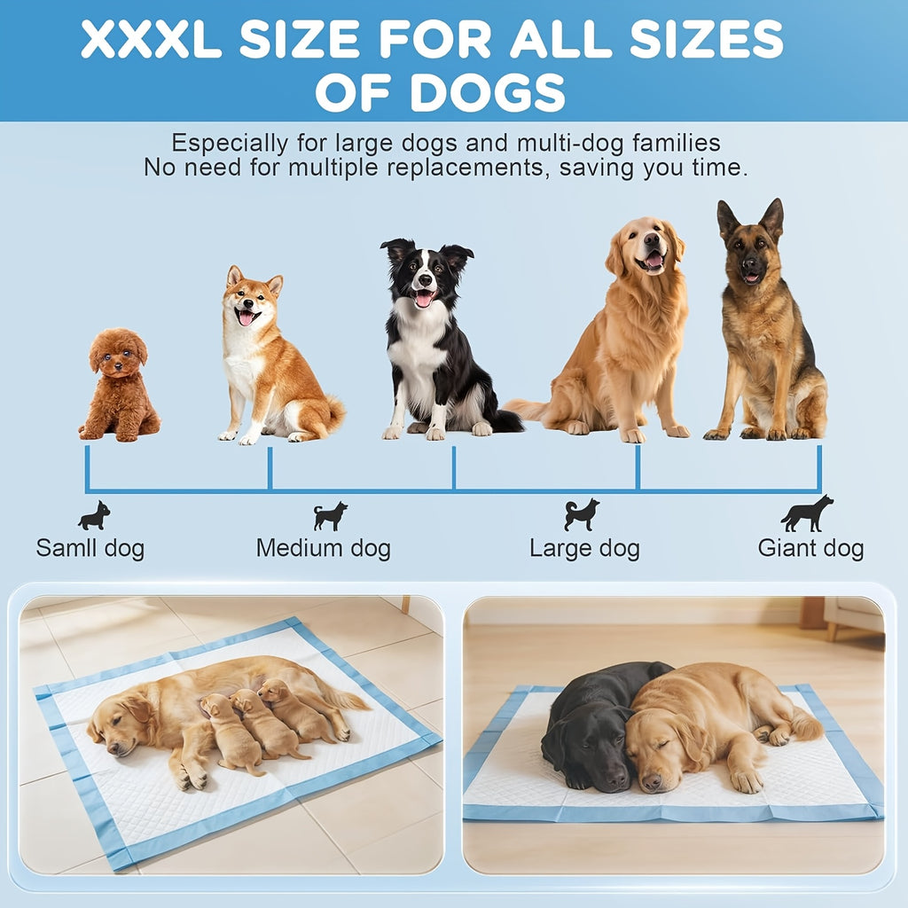 Extra Large Disposable Dog Pee Pads 58 x 32 Inch, 40 Count Super Absorbent Leak-Proof Puppy Potty Training Pads for Cars, Crates and Sofas