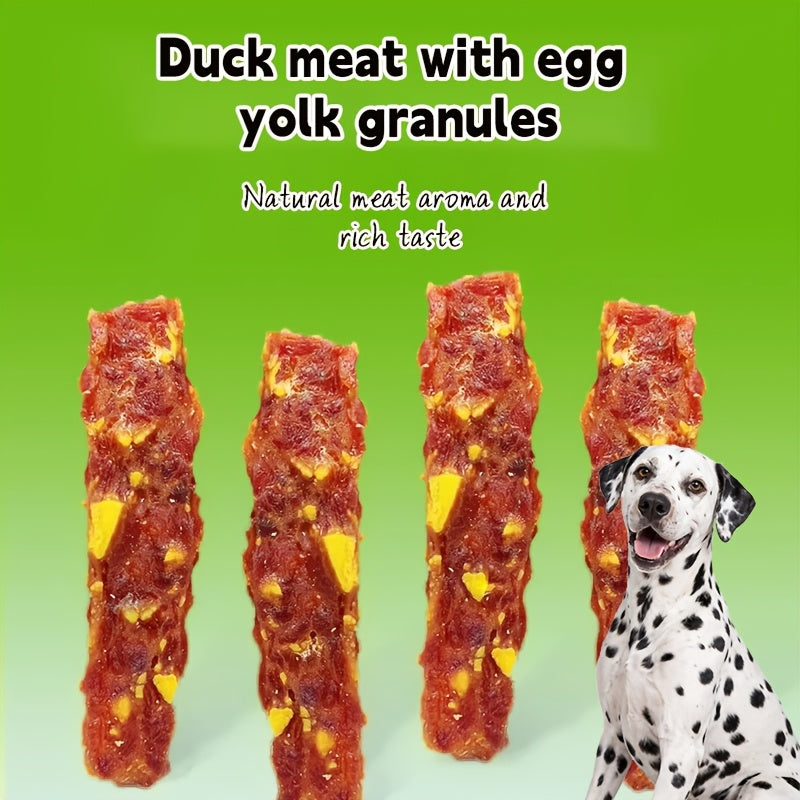 Duck and Egg Yolk Dog Treats 100g, Air-Dried Mixed Jerky Slices with Firm Chewy Texture for Supervised Rewards and Everyday Snack Time