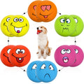 Squeaky Dog Ball Set with Joyful Face Expressions, 12-Pack Rubber Interactive Toys for Puppies and Small to Medium Dogs, Supervised Play and Training