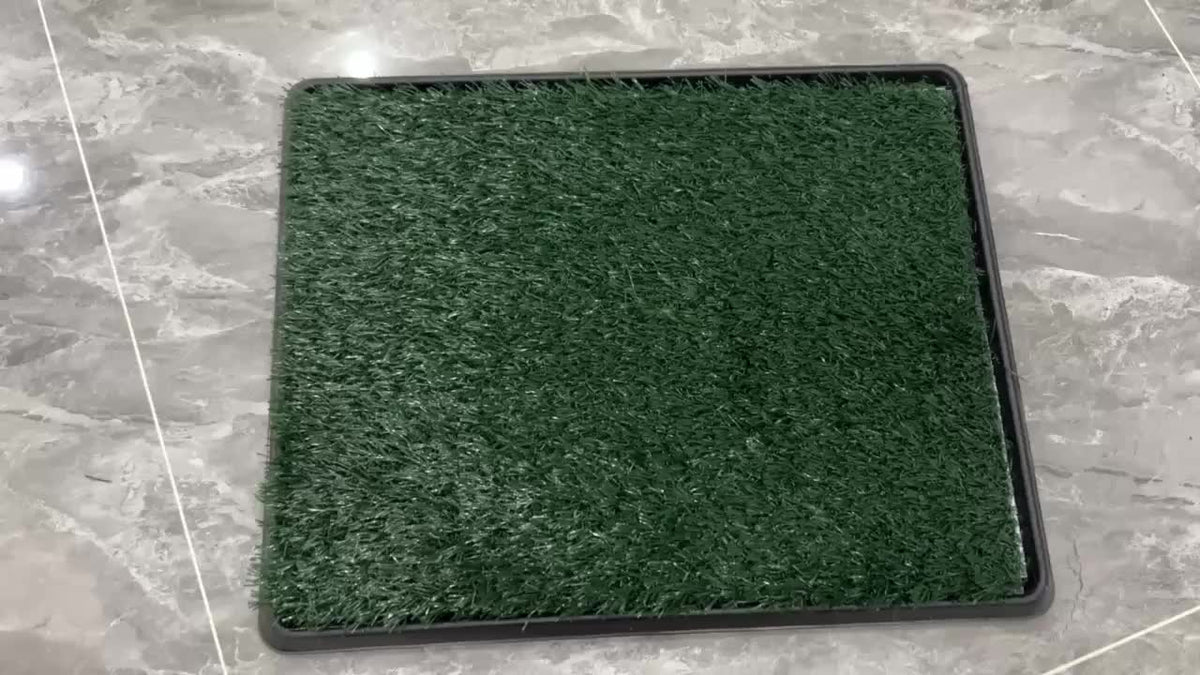 Grass Dog Potty with Tray, Three-Layer Washable Reusable Puppy Training Mat for Indoor and Outdoor Housebreaking and Everyday Pet Toilet Routines