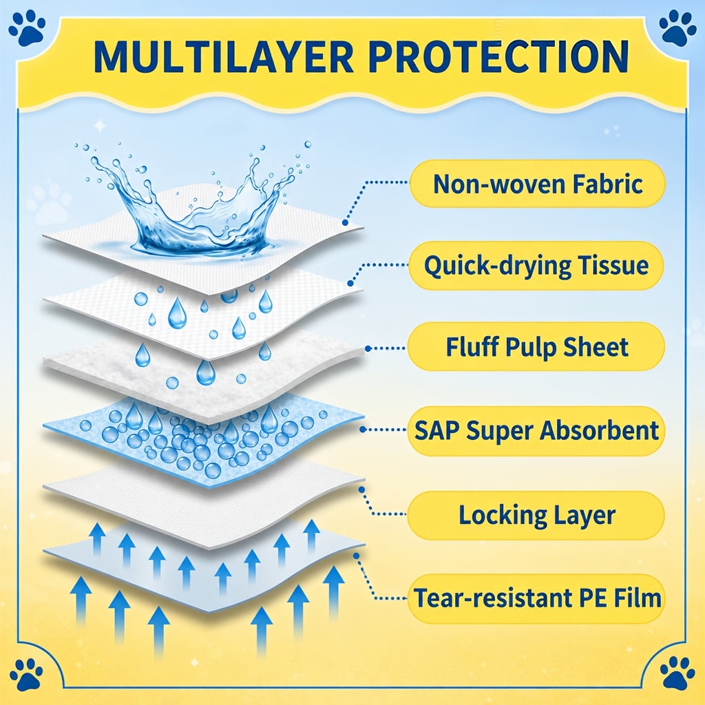 Puppy Potty Pads with Bonus Bags or Duck Toy, Extra Large Absorbent Leakproof Dog Pee Pads for Indoor House Training and Everyday Accidents