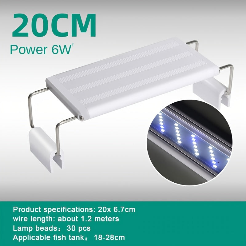 LED Aquarium Light with Extendable Clip Mount, Fish Tank Lamp for Aquatic Plant Displays in Four Fit Options Covering 7.08 to 22.83 Inches