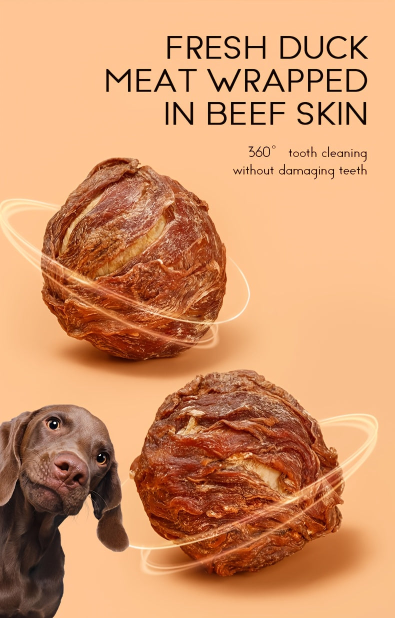 Duck Egg Yolk Dog Treat Balls, 100g Meat-Wrapped Filled Chew Snacks for Supervised Reward Time, Everyday Treats and Dog Lover Gift Baskets