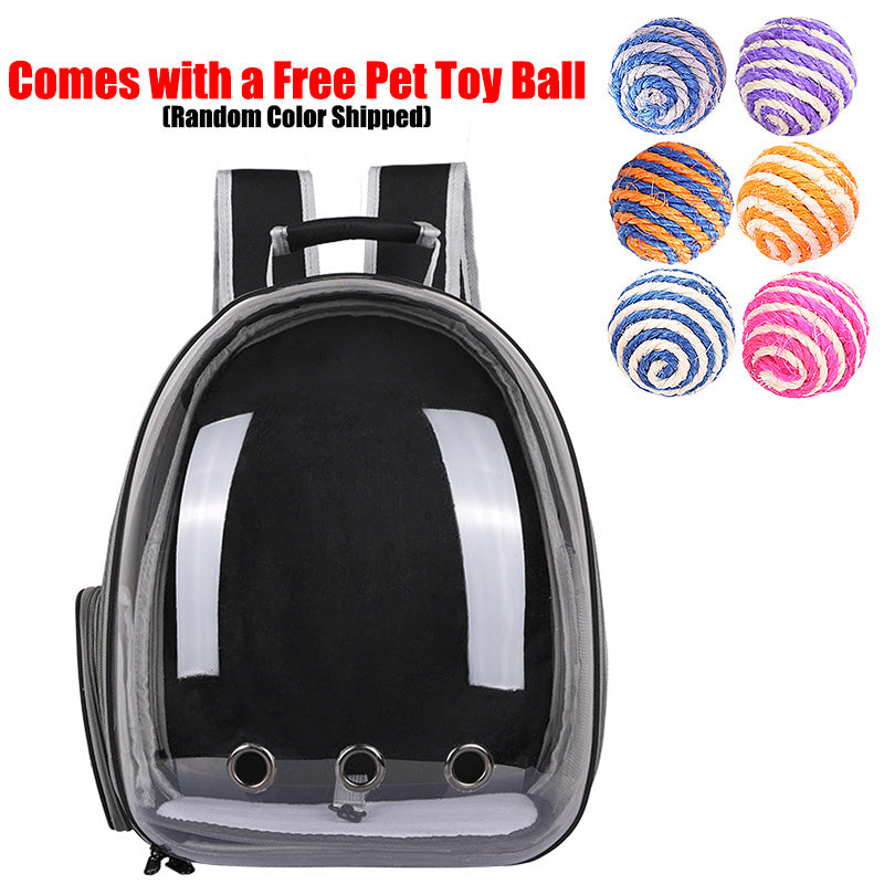Transparent Capsule Cat Backpack, Breathable Portable Pet Carrier for Everyday Outings and Vet Visits, One-Size Pink and Black Style Options