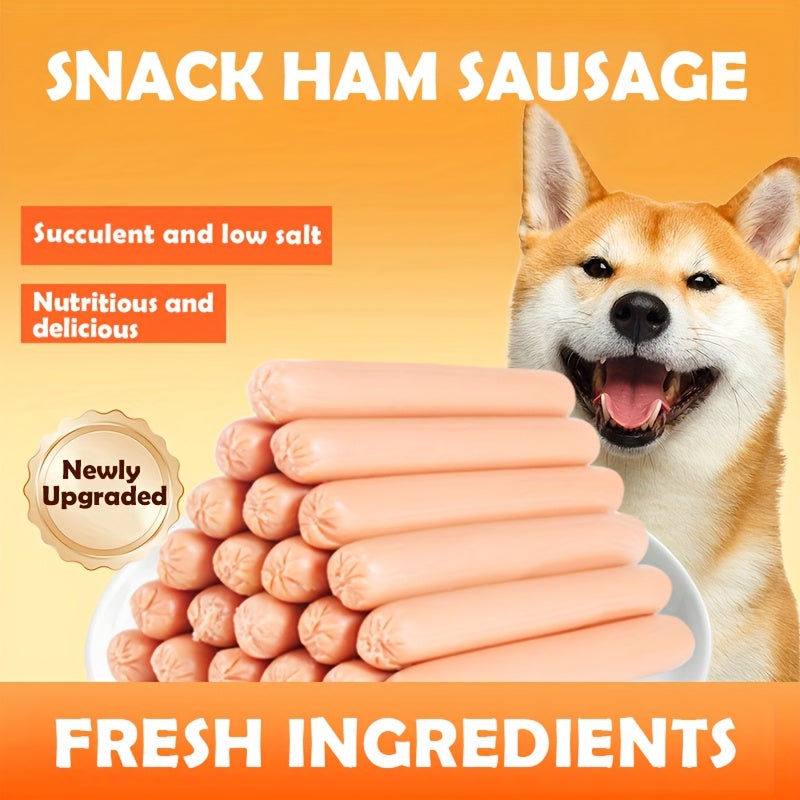 Dog Sausage Treats 32 Pack, Individually Wrapped Chewy Snack Sticks for Supervised Training Rewards, Everyday Treat Time and Holiday Dog Gifts