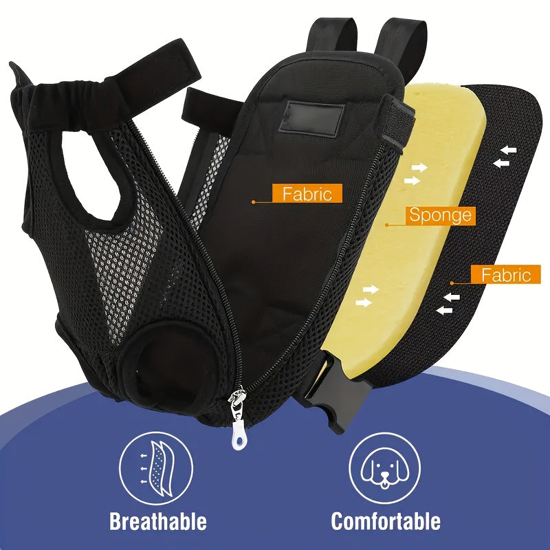 Dog Front Carrier Backpack for Cats and Small Dogs, Breathable Mesh Legs-Out Pet Carrying Bag with Adjustable Straps for Outdoor Walks