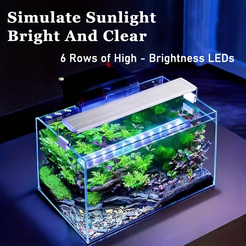 LED Aquarium Light with Extendable Clip Mount, Fish Tank Lamp for Aquatic Plant Displays in Four Fit Options Covering 7.08 to 22.83 Inches