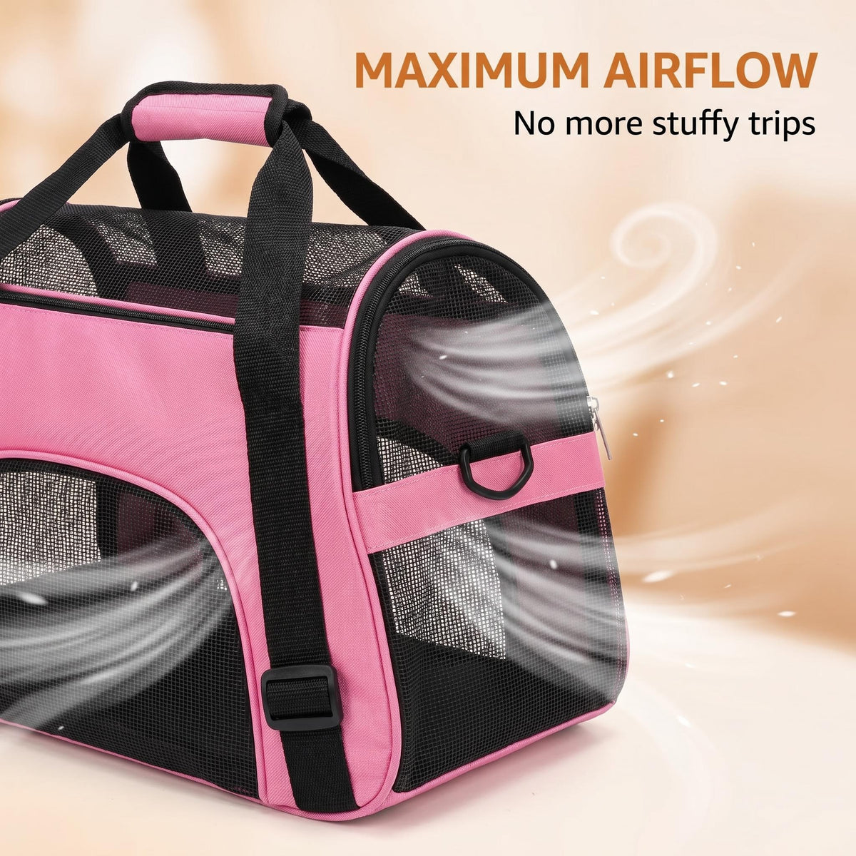 Pet Travel Carrier Bag in Pink or Blue, L Size Foldable Crossbody Carrying Bag for Cats and Dogs, Portable Companion for Supervised Everyday Outings