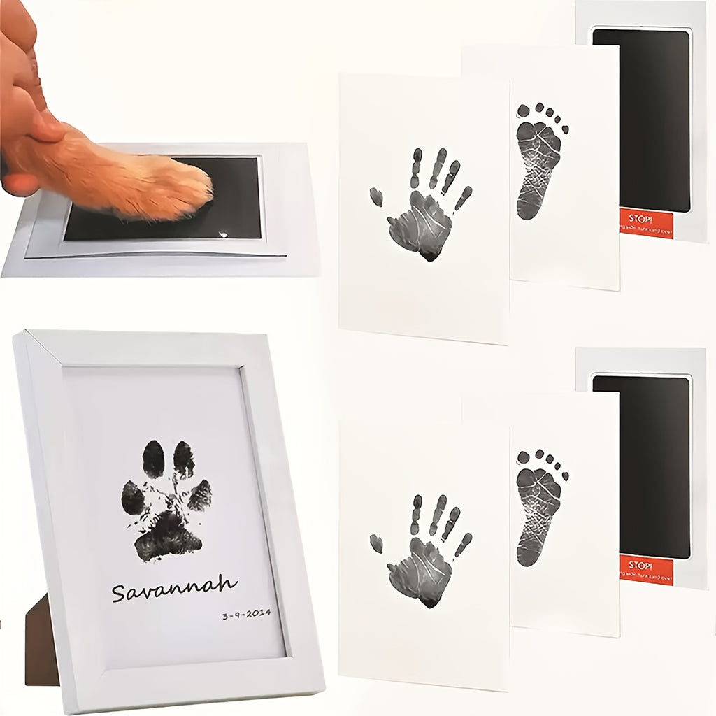 Dog Paw Print Ink Pad Kit for Cats and Dogs, Quick-Dry Black Ink Pet Keepsake Set for Memory Crafts, Memorial Gifts and New Pet Owners