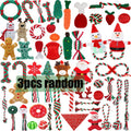 Christmas Dog Toy Assortment, Random 3, 5, 8 or 12 Piece Puppy Chew and Squeaky Toy Mix for Small to Medium Dogs, Holiday Gifts and Supervised Play