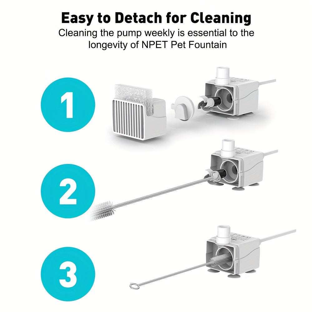 Dog Water Fountain Replacement Pump for NPET DF10 and DF30 Models, White Spare Water Pump Component for Compatible Pet Drinking Fountain Maintenance