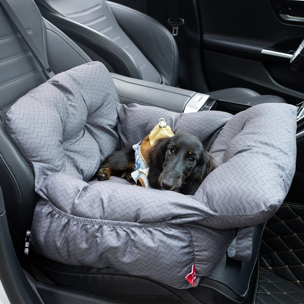 Portable Dog Car Seat with Carry Straps, Cushioned Pet Travel Bed for Dogs and Cats with Attachment Hook and Buckle, Seven Color and Style Options