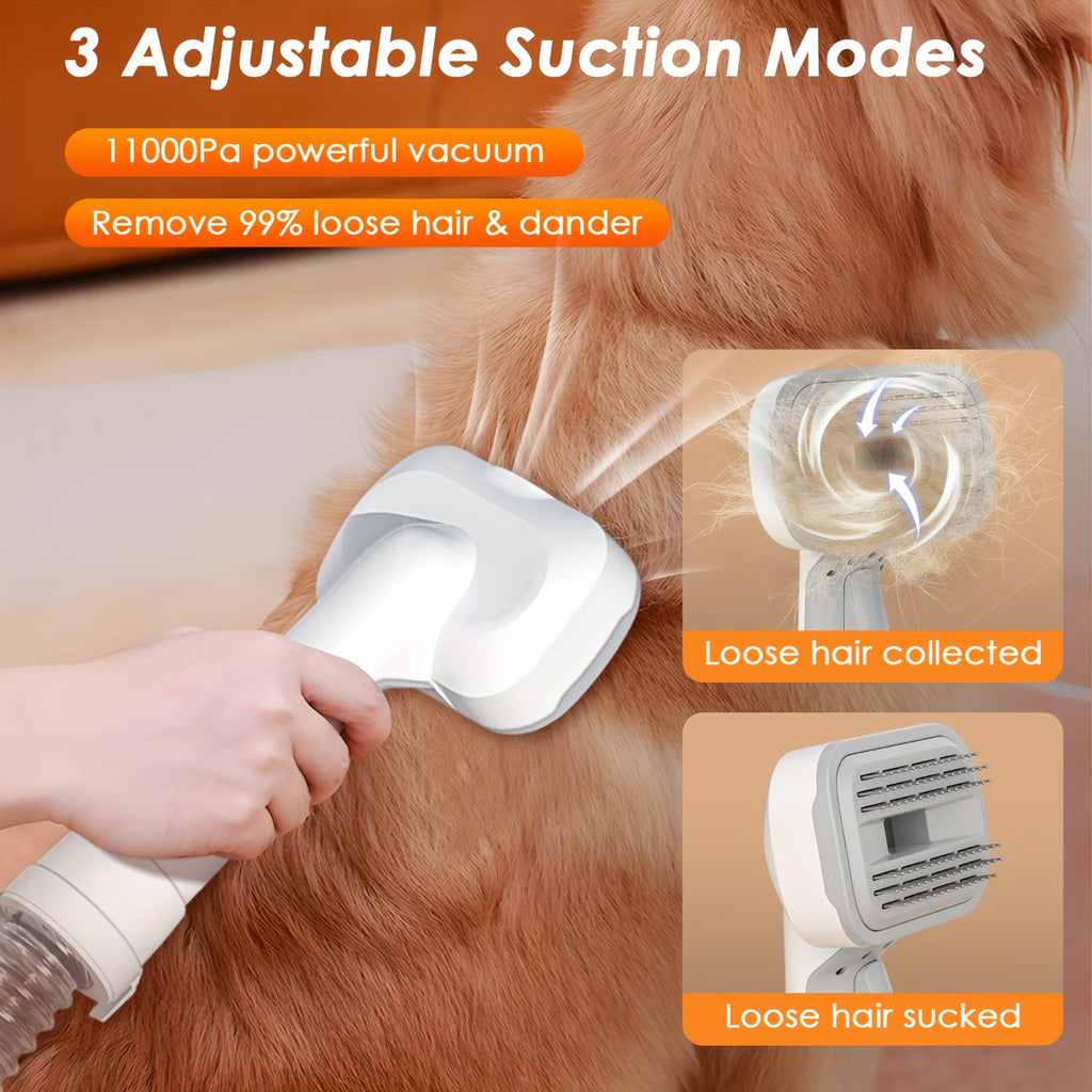 Dog Grooming Vacuum with Dryer Function, 74.39 oz Dust Cup, Low-Noise Pet Hair Collection and Grooming Tools for At-Home Shedding Care