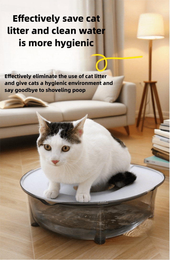 Cat Litter Pan Set with Bottom Bowl, Removable Anti-Splash Kitten Toilet for Home and Apartment Potty Routines, Blue Pink or Yellow