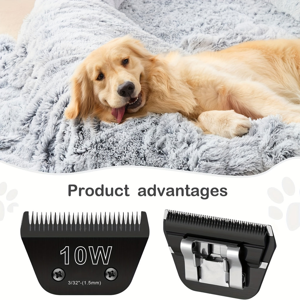 Dog Clipper Blades in 30W, 4FW and 7FW Options, Black Stainless Steel Grooming Replacements Listed for Andis, Oster A5 and KM10 Clippers