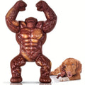 Gorilla Dog Chew Toy for Medium and Large Dogs, Beef-Flavored Brown Nylon Chewing Toy with Textured Shape for Supervised Everyday Play