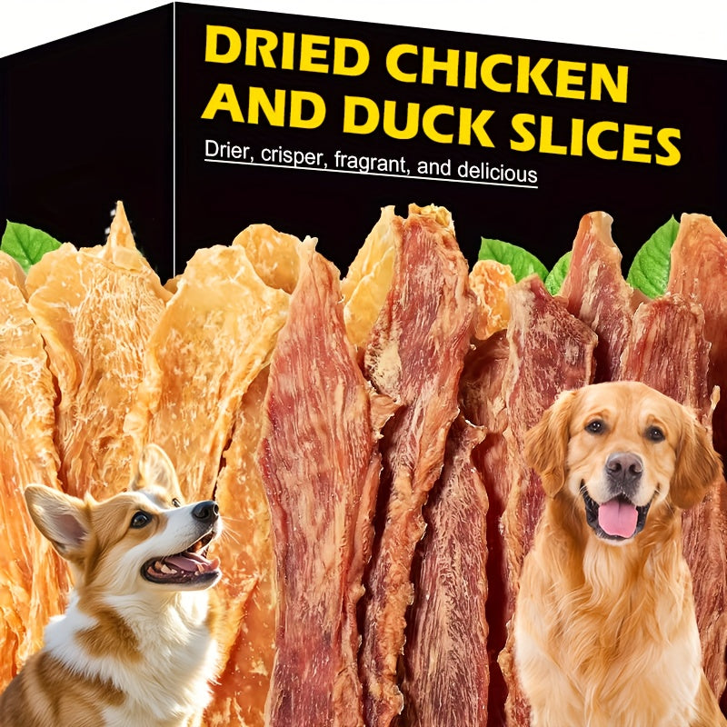 Dog Jerky Treats Chicken and Duck Mix 100g, 100% Real Meat High Protein Training Snacks for Small, Medium and Large Dogs, Long-Lasting Chews for Puppies and Adults