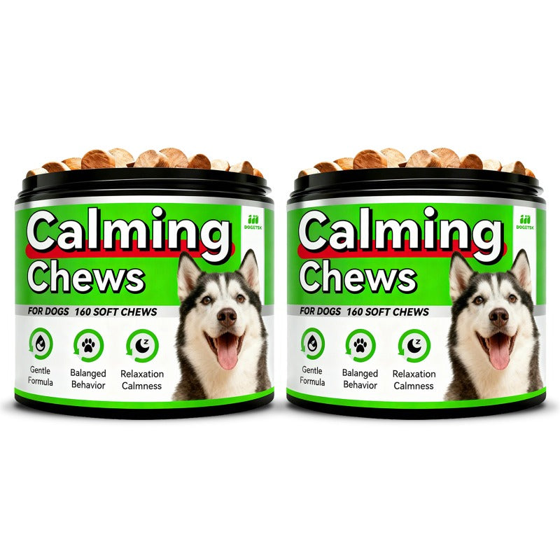 Dog Calming Chewable Tablets, Chicken-Flavored Pet Supplement in 160-Count Jar or 320-Count Two-Jar Pack for Owner-Managed Wellness Routines