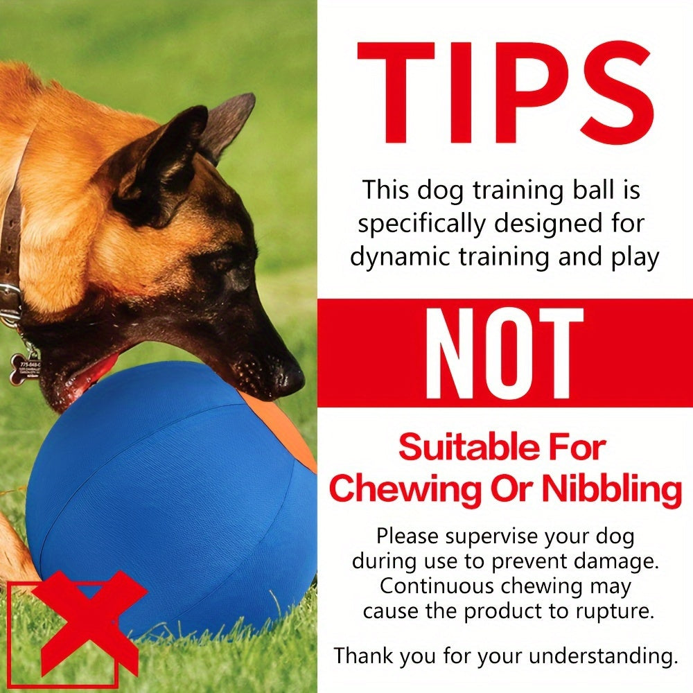 Inflatable Dog Herding Ball for Backyard Chase and Push Games, Battery-Free Interactive Pet Training Toy in Blue and Orange Options