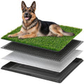 Puppy Grass Potty Training Pad with Tray, Reusable 4-Layer Artificial Turf Dog Toilet in Three Sizes for Apartments, Balconies and RV Travel