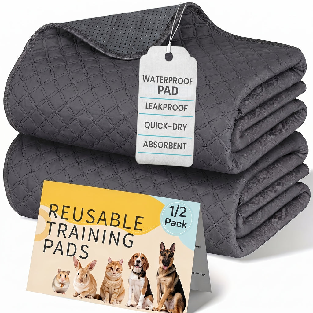 Washable Pet Pee Pads in 18 x 24 to 72 x 72 Inch Sizes, Reusable Non-Slip Absorbent Dog Training Mats with Size-Specific One or Two Pack Options