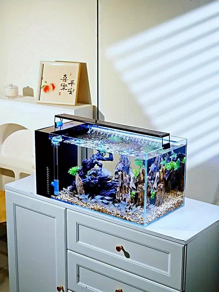 Aquarium Plant Light with Retractable Stand, Blue and White Fish Tank Lighting for Open-Top Home Aquariums, Five Sizes for 7.09-26.77 Inch Tanks