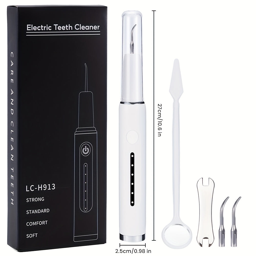 Electric Pet Tooth Cleaner for Dogs and Cats, USB Rechargeable Oral Care Kit with Sonic and Manual Modes, White Dental Cleaning Tool