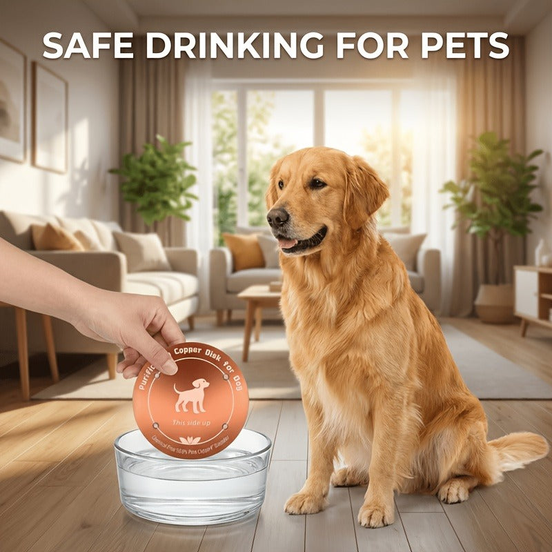 Copper Pet Water Filter for Dogs and Cats, Reusable Battery-Free Watering Accessory with Cat or Dog Model Options for Daily Pet Care