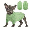 Turtleneck Dog Sweater for Small and Medium Dogs, Warm Pet Clothing in Yellow-Green, Orange Red, Fuchsia or Blue with XS to XL Size Options