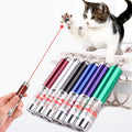 Cat Laser Pointer 6-Pack with Keychain and LED Flashlight, Multicolor Mini Handheld Chase Toys for Supervised Indoor Cat Play