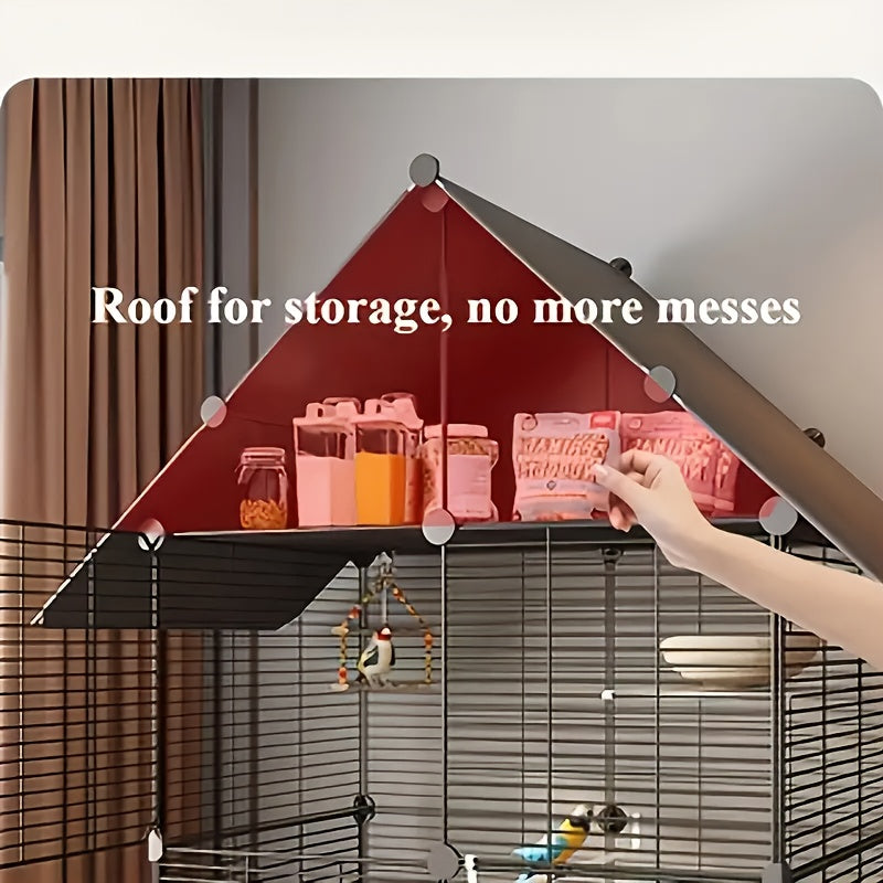 Rolling Bird Cage with Roof and Hanging Toys, Large Bird Habitat with Stand for Parrots, Lovebirds and Pigeons in Black or White